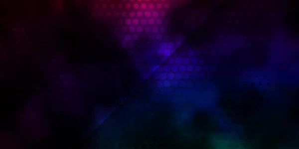 Mörk Flerfärgad Vektor Mall Med Cirklar Glitter Abstrakt Illustration Med — Stock vektor