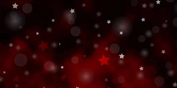 Plantilla Vectorial Rojo Oscuro Con Círculos Estrellas — Vector de stock