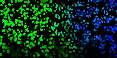 Rastgele şekilli koyu renkli vektör arkaplanı. Soyut tarzda renkli şekilli bir illüstrasyon. Reklamlarınız için modern tasarım.