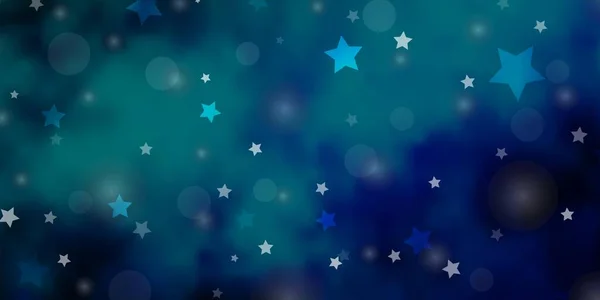 Azul Claro Plantilla Vector Verde Con Círculos Estrellas — Vector de stock