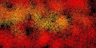 Koyu turuncu çizgili vektör düzeni. Renkli çizimler, kıvrımlardan oluşur. Broşürler, broşürler için desen.