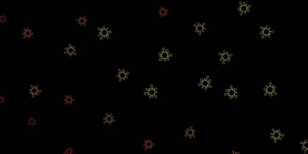 Темно Жовтий Векторний Шаблон Знаками Грипу Абстрактна Ілюстрація Біологічними Градієнтними — стоковий вектор