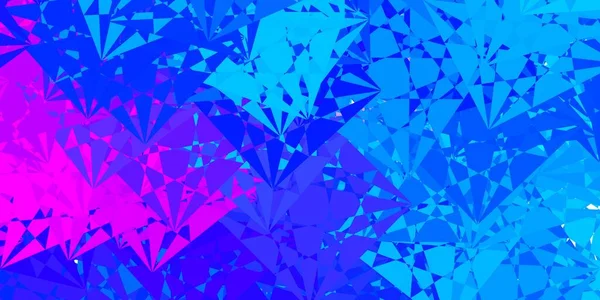 Hellrosa Blaue Vektortextur Mit Zufälligen Dreiecken Prächtige Abstrakte Illustration Mit — Stockvektor