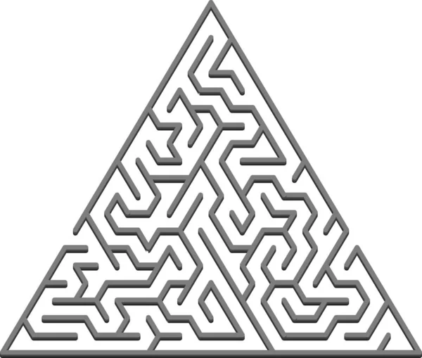 Vektorová Textura Šedým Trojúhelníkovým Bludištěm Hra Design Bludiště Jednoduchém Stylu — Stockový vektor