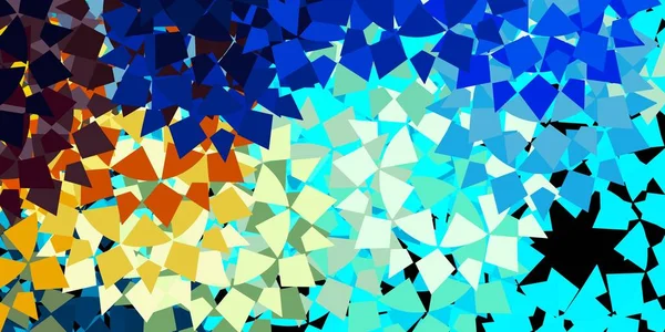 Hellblaue Gelbe Vektorschablone Mit Dreiecksformen Webmaterialillustration Mit Bunten Abstrakten Dreiecken — Stockvektor