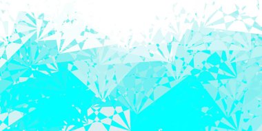 Açık mavi, üçgenli yeşil vektör arkaplan. Modern tarzda üçgen şekilli akıllı soyut çizimler. Terfi modelleri.