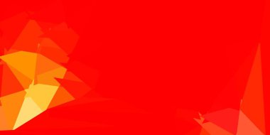 Açık kırmızı, sarı vektör poli üçgen düzeni. Çokgen üçgenli modern soyut çizim. Web uygulamalarınız için duvar kağıdı.