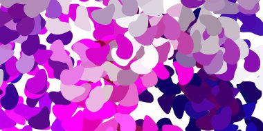 Açık mor, soyut şekilli pembe vektör deseni. Basit gradyan şekilli renkli bir çizim. Web siteniz için basit illüstrasyon.