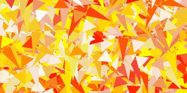 Rastgele üçgenli açık turuncu vektör dokusu. Soyut tarzda, üçgen ve çizgilerle basit bir tasarım. Duvar kağıtlarınız için tasarım.