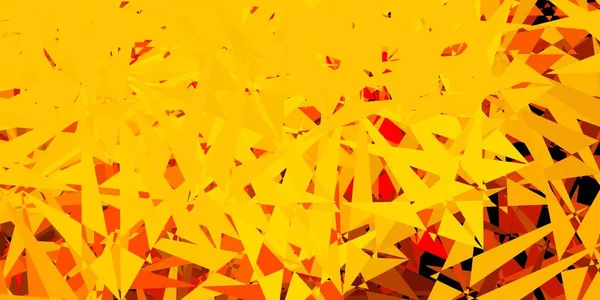 Světle Červená Žlutá Vektorová Textura Náhodnými Trojúhelníky Trojúhelníkové Tvary Barevným — Stockový vektor