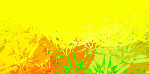 Světle Zelená Žluté Vektorové Pozadí Trojúhelníky Čáry Ilustrace Abstraktními Barevnými — Stockový vektor