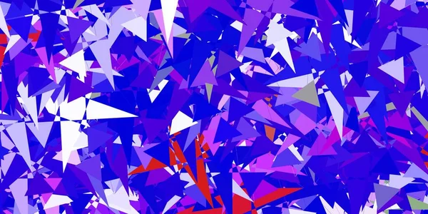 Azzurro Texture Vettoriale Rossa Con Triangoli Casuali Magnifica Illustrazione Astratta — Vettoriale Stock