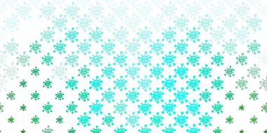 Virüs sembollü açık yeşil vektör arkaplanı. Basit ve soyut bir şekilde renkli hastalık sembolleri. Biyolojik tehlike uyarısı için tasarım.