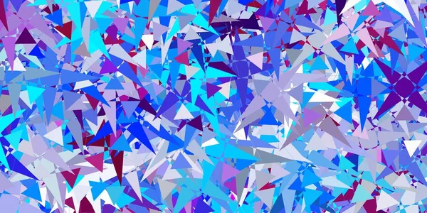 Rosa Chiaro Layout Vettoriale Blu Con Forme Triangolo Illustrazione Astratta — Vettoriale Stock