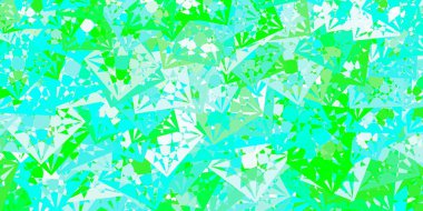 Üçgen formlu açık yeşil vektör düzeni. Üçgen şekilli, şekilli muhteşem soyut çizimler. Reklamlar için şablon.