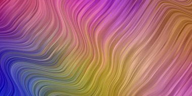 Eğri çizgileri olan ışık çokrenkli vektör şablonu. Renkli çizgilerle dairesel çizimler. Cep telefonları için şablon.
