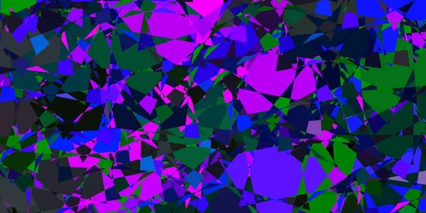 Donkerroze Blauw Vectorpatroon Met Veelhoekige Vormen Driehoek Vormen Met Kleurrijke — Stockvector