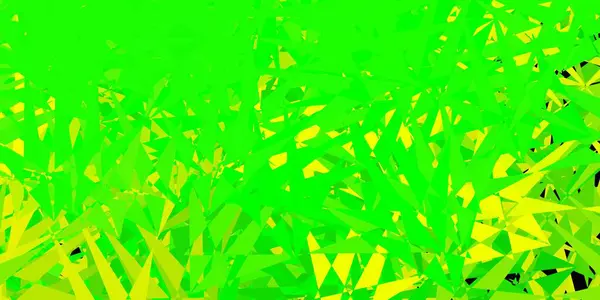 Luz Verde Fundo Vetor Amarelo Com Triângulos Ilustração Abstrata Magnífica — Vetor de Stock