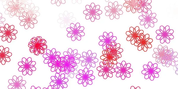 Textura Garabato Vectorial Rosa Púrpura Claro Con Flores Gradiente Flores — Vector de stock