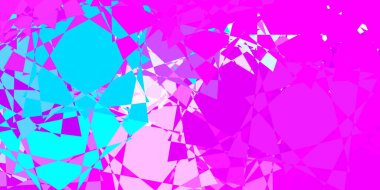 Açık Pembe, mavi vektör arkaplan üçgenli, çizgili. Soyut renkli üçgen şekilli illüstrasyon. Terfi modelleri.