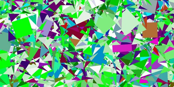 Світло Рожева Зелена Векторна Текстура Випадковими Трикутниками Розумна Абстрактна Ілюстрація — стоковий вектор