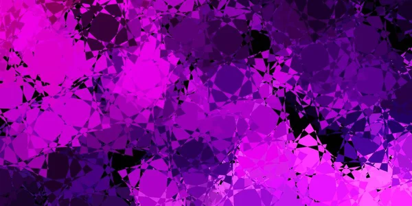 Koyu Mor, pembe vektör arkaplan, üçgenler, çizgiler. Modern tarzda üçgen şekilli akıllı soyut çizimler. Terfi modelleri.