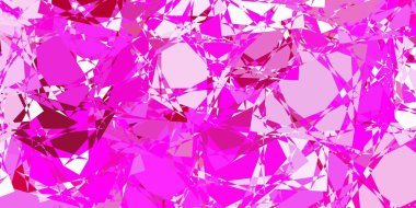 Çokgen formlu açık pembe vektör arkaplanı. Soyut renkli üçgen şekilli illüstrasyon. Duvar kağıtlarınız için tasarım.