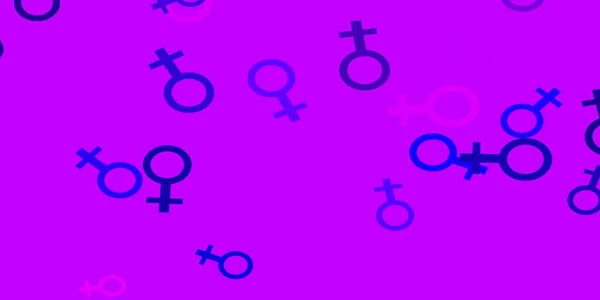 Світло Фіолетовий Векторний Фон Жіночими Символами Абстрактна Ілюстрація Зображенням Жіночої — стоковий вектор