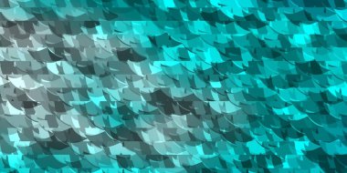 Açık mavi, çizgileri ve üçgenleri olan yeşil vektör düzeni. Soyut üçgenli dekoratif tasarım. Duvar kağıtları için şablon.