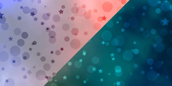 Векторный Фон Кругами Звездами Иллюстрация Набором Красочных Абстрактных Сфер Звезд — стоковый вектор