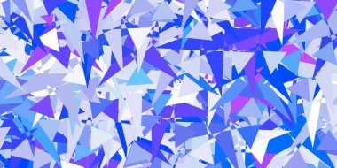 Açık Pembe, mavi vektör arkaplan üçgenli, çizgili. Üçgen şekilli, şekilli muhteşem soyut çizimler. Terfi modelleri.