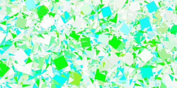 Luz Verde Vector Telón Fondo Con Triángulos Líneas Ilustración Material — Vector de stock