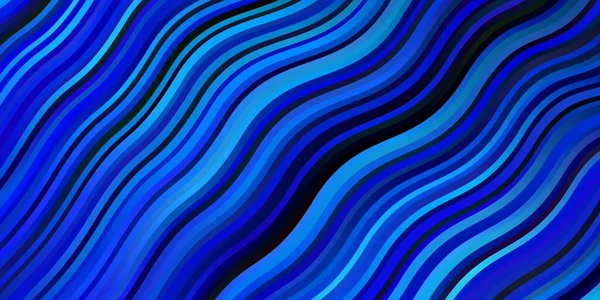 Fundo Vetorial Azul Escuro Com Linhas Curvas Ilustração Gradual Estilo — Vetor de Stock