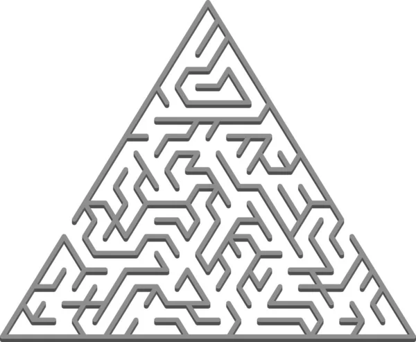 Textura Vetorial Com Labirinto Triangular Cinza Jogo Ilustração Complexa Com — Vetor de Stock