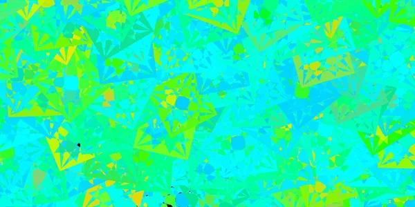 Hellblaue Gelbe Vektorschablone Mit Dreiecksformen Dreiecksformen Mit Farbenfrohem Verlauf Abstrakten — Stockvektor