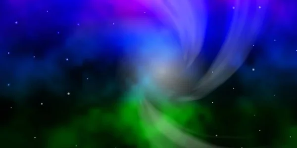 Mörk Flerfärgad Vektormall Med Neonstjärnor Dekorativ Illustration Med Stjärnor Abstrakt — Stock vektor