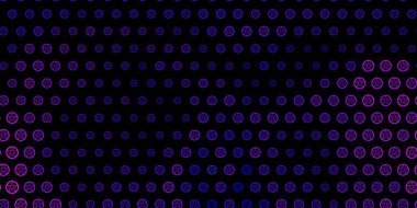 Esrarengiz sembollü koyu pembe vektör arkaplan. Gradyan simya şekilli renkli bir illüstrasyon. En iyi tasarım Cadılar Bayramı olayları.