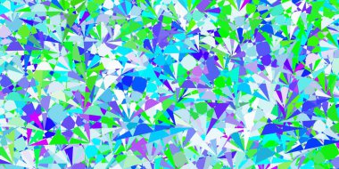 Çokgen şekilli ışık çok renkli vektör deseni. Üçgen şekilli, şekilli muhteşem soyut çizimler. Terfi modelleri.