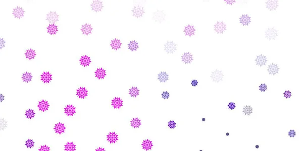 Светло Фиолетовый Вектор Красивые Снежинки Фон Цветами Градиентная Красочная Иллюстрация — стоковый вектор