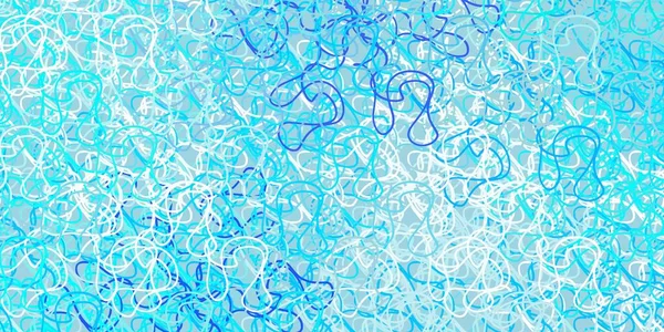 Açık mavi, eğri çizgileri olan yeşil vektör arkaplan. Renkli çizgilerle dairesel çizimler. Web siteleri, iniş sayfaları için desen.