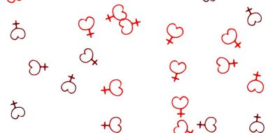 Açık Kırmızı, sarı vektör arkaplan ve kadın güç sembolleri. Kadın hakları aktivizmiyle soyut tarzda basit bir tasarım. Uluslararası Kadınlar Günü için Tasarım.