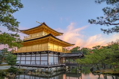 Kinkaku-ji the Golden Pavilion in Autumn season, Japan clipart