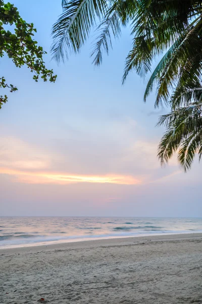 Západ slunce s Palm stromech siluetou v Chang ostrov nebo Koh Chang, — Stock fotografie