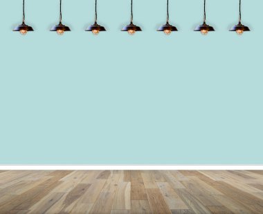 iç boş oda. duvar ve odada, lambalı ahşap zemin içinde