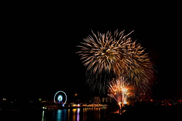 Bangkok Thailand Januari 2021 Viering Vuurwerk Countdown 2021 Asiatique Riverfront — Stockfoto