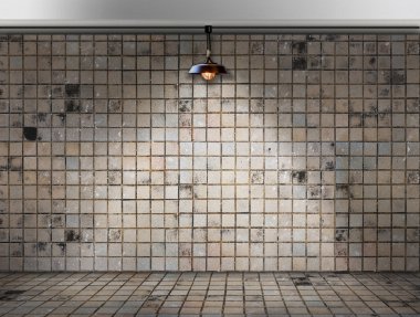 Kirli kiremit odada tavan lambası