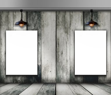 Ahşap Duvar Tavan Lambası ile boş çerçeve