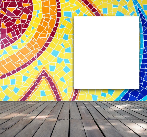 Marco en blanco en mosaico azulejo para el mensaje de información —  Fotos de Stock