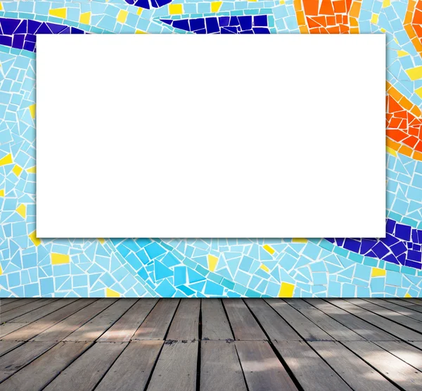 Blank frame on mosaic tile for information message — Stock Photo, Image