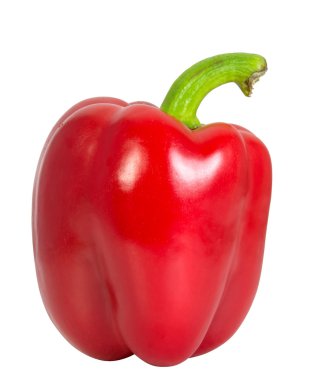 Beyaz arkaplanda kırmızı tatlı biber izole